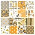 thumbnail image 6 of Soimoi 16 Pc Fat Quarter Bundle,OwlPrint 18"x 22"DIY Patchwork-100% CottonPre-Cut Quilting Fabric White&Yellow, 6 of 8