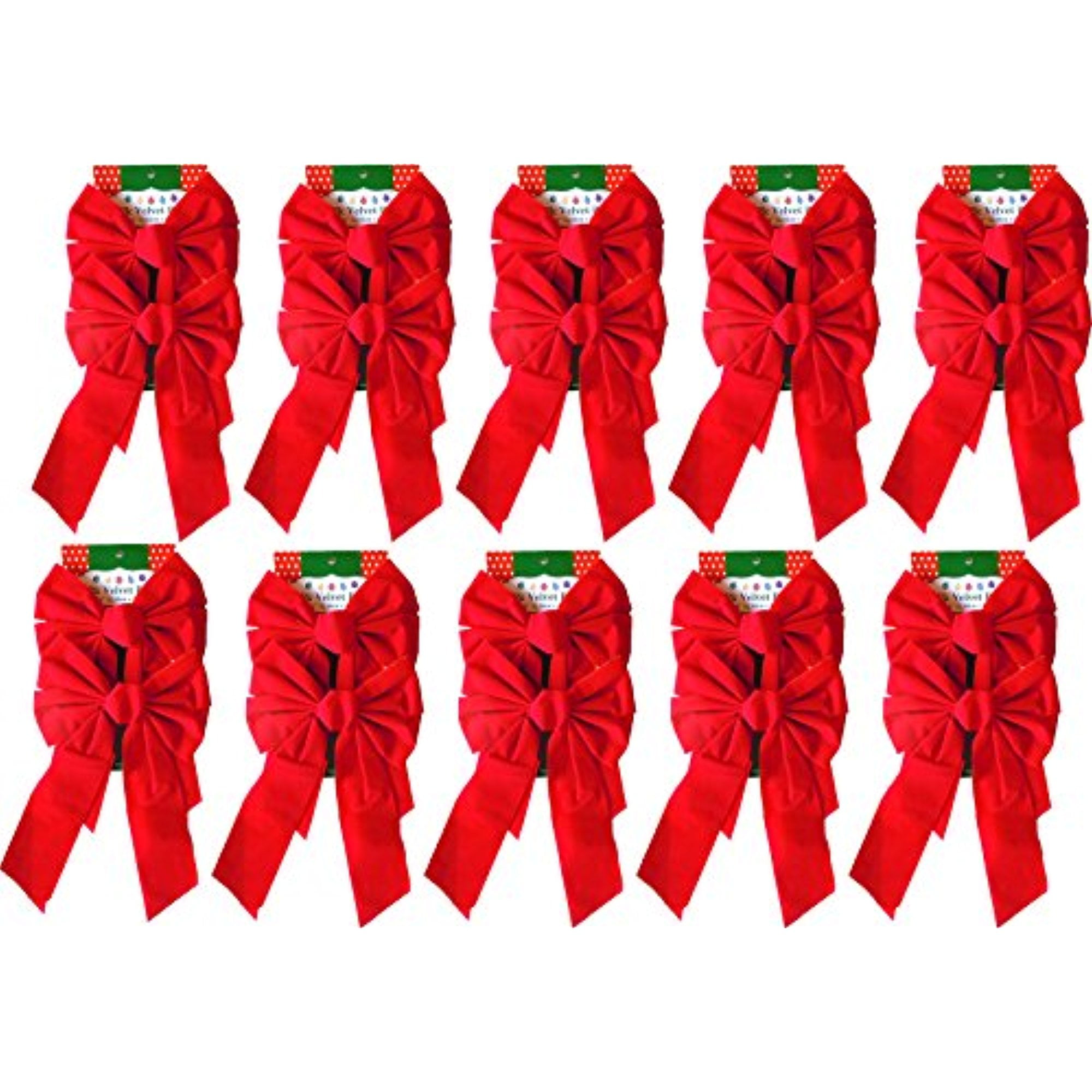 Red Velvet Christmas Bow 9-inch X 16-inch 4 Pack of Holiday Bows