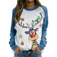 thumbnail image 1 of VISgogo Mujer Primavera Otoño Casual Pullover Manga Larga O Cuello Deer Print Patchwork Sudadera VISgogo moda, 1 of 9