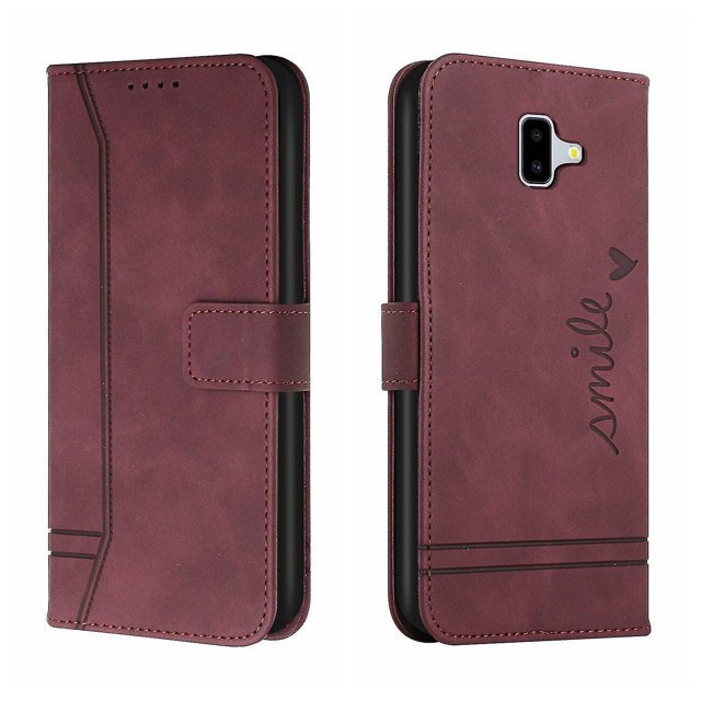 Funda con tapa estilo vintage para Samsung J6 Plus, ranura para múltiples tarjetas, protección total, estilo retro, material PU+TPU
