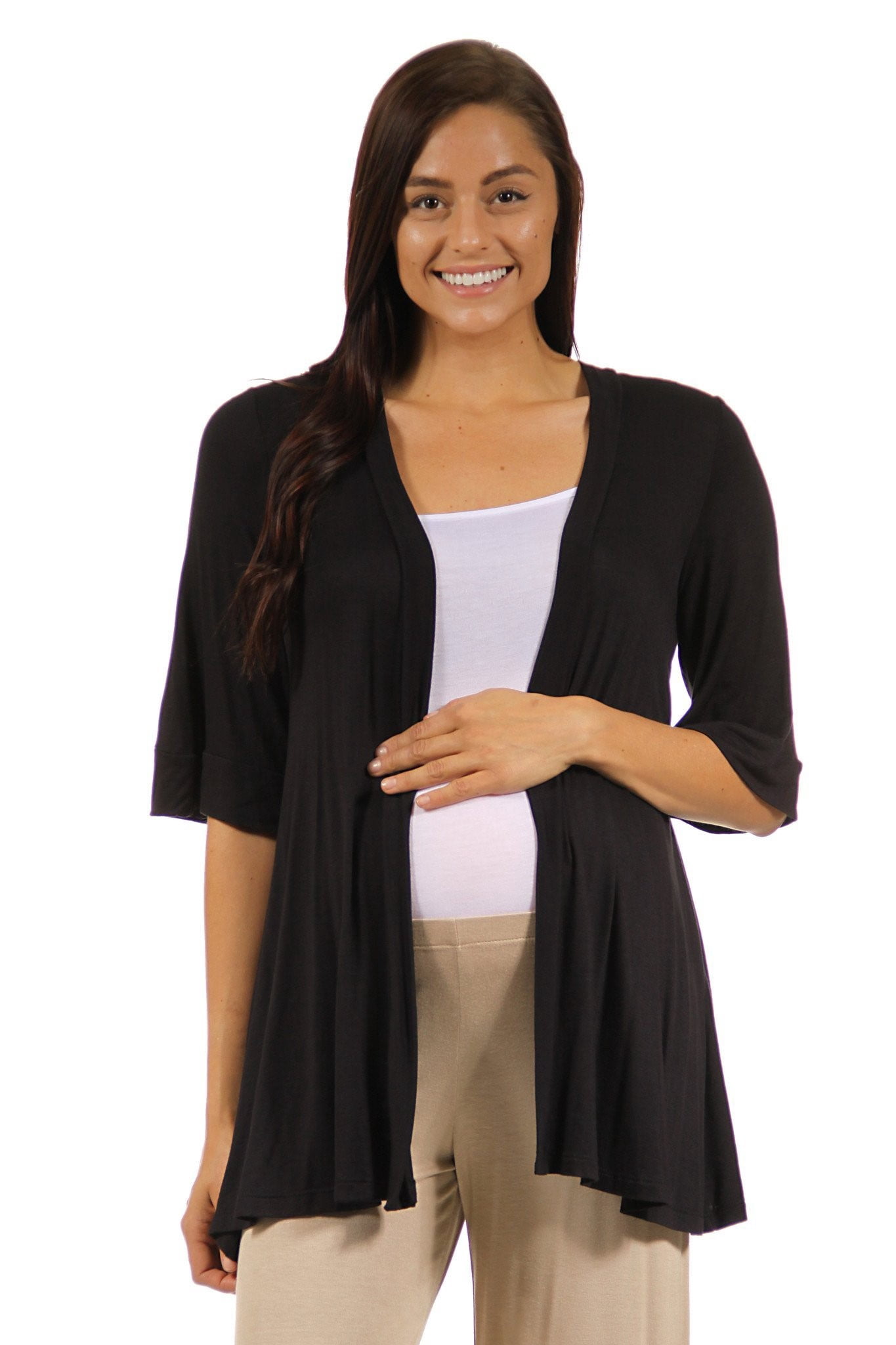 Women's Maternity 3/4 Sleeve Open Shrug
