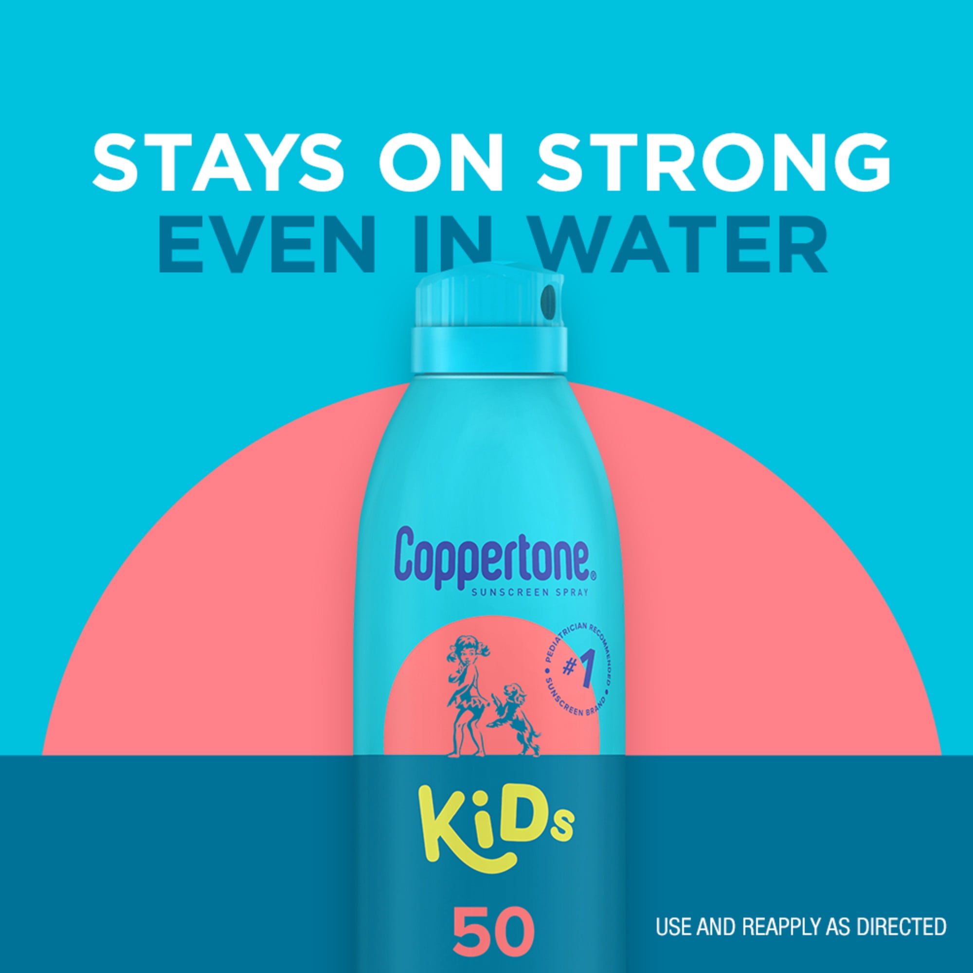 Coppertone Kids Sunscreen Spray, SPF 50 Spray Sunscreen for Kids, 5.5 Oz, Pack of 2