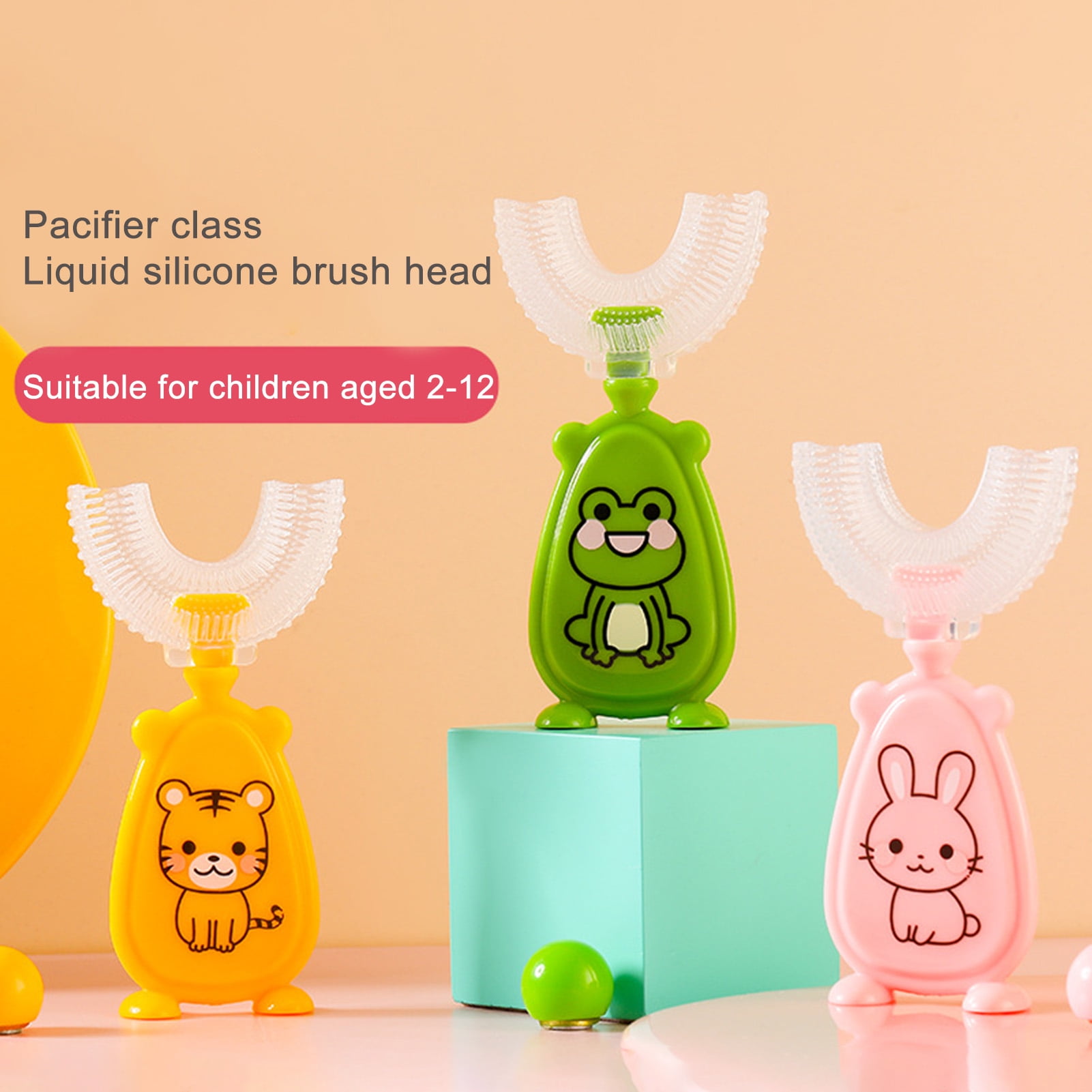 MyBeauty Convenient Baby Toothbrush Safe Use Silicone 360 Degree U