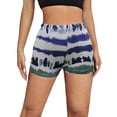 thumbnail image 2 of Aayomet Women's Wide Leg Shorts Without Pockets Print Sports Shorts (Green, L), 2 of 5
