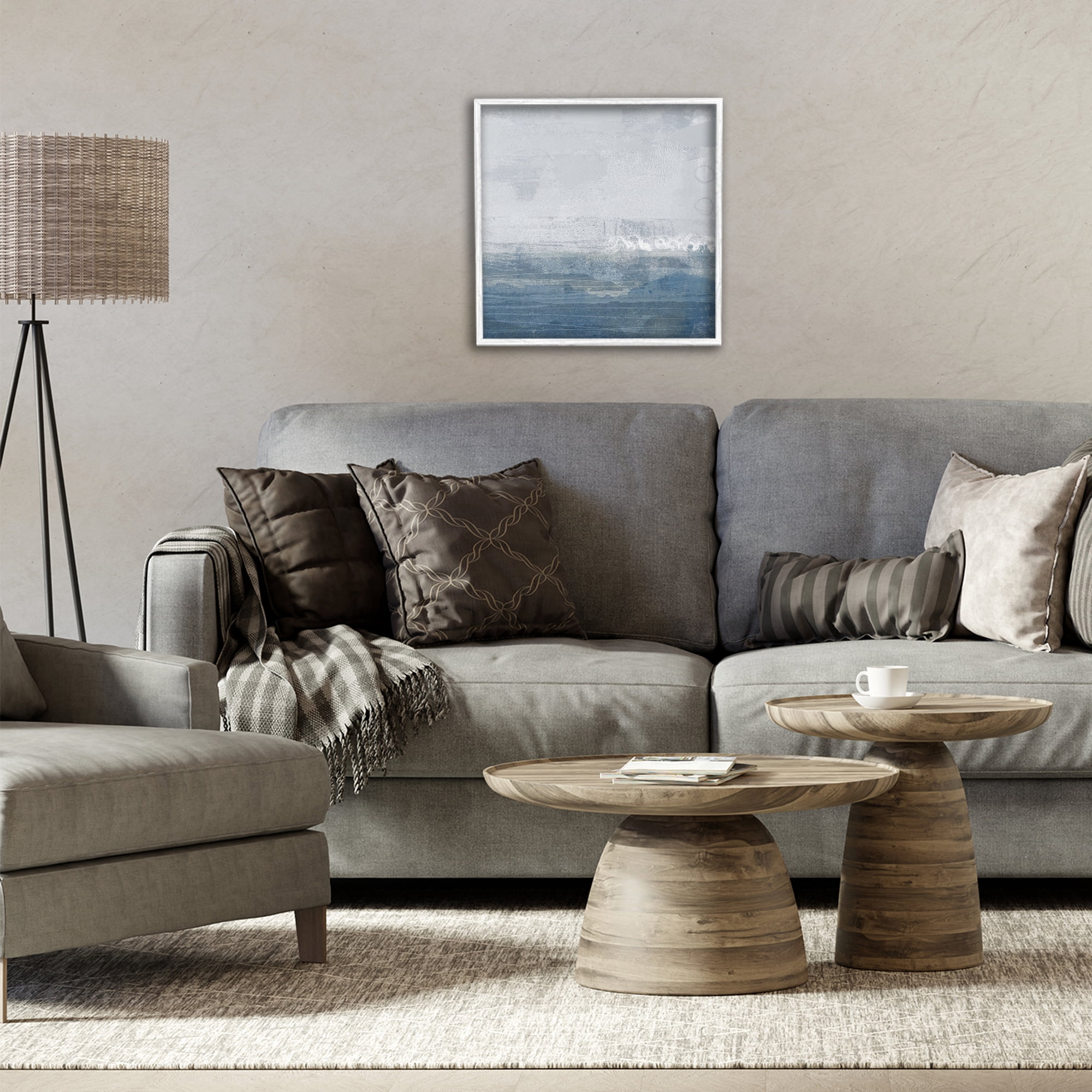 Stupell Industries Ocean Tide Abstract White Framed Giclee Art, design by Dan Meneely
