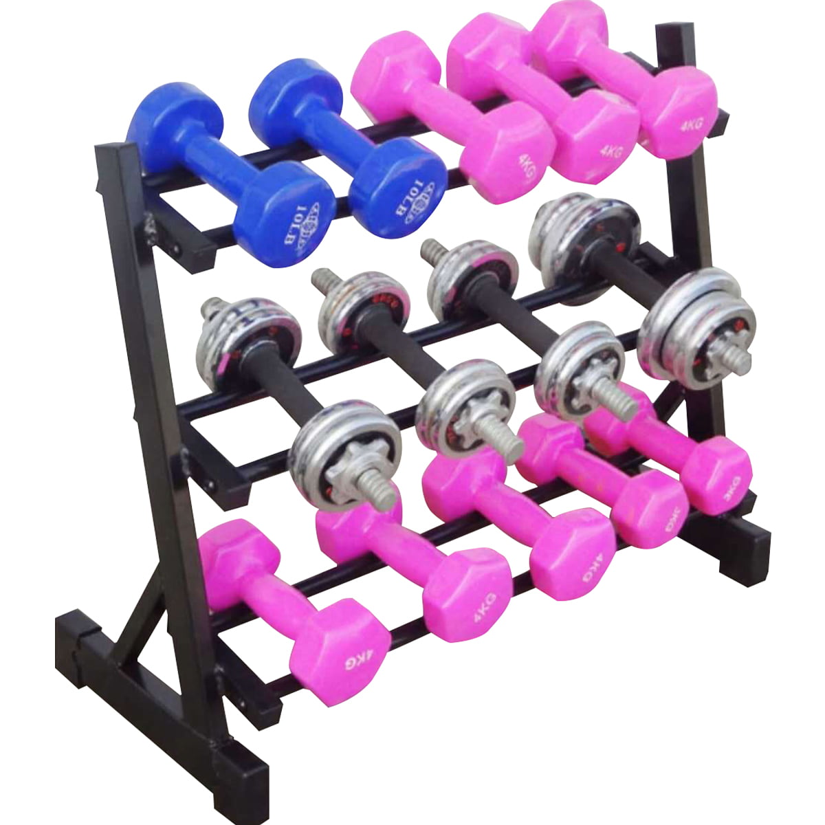 Latest Model Dripex 3 Tier/2 Tier Heavy Duty Dumbbell Rack Home Gym Weight Rack Storage Stand Rack Only Weight Sets/Kettlebell/Weight Plates/Holder