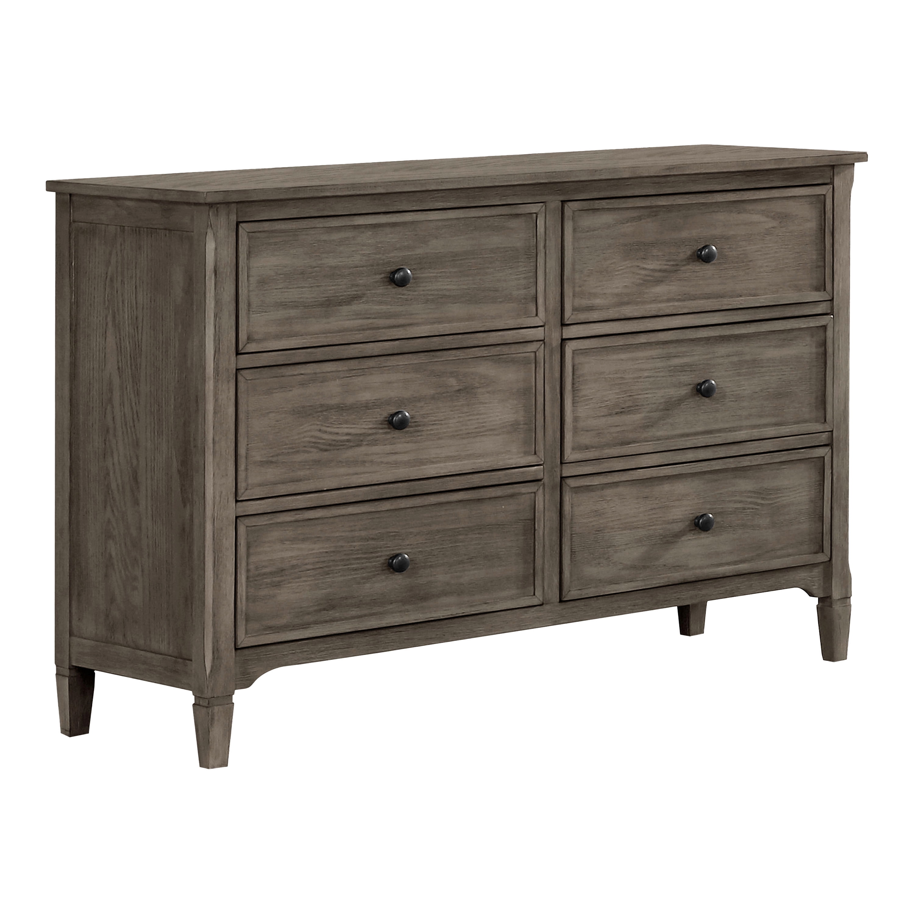 Furniture of America Memora Adult Transitional 6-Drawer Dresser, Wire-Brushed Warm Gray