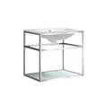 thumbnail image 4 of Swiss Madison Pierre 24" Open Shelf Chrome Frame Wall-Mounted Bathroom Vanity with Sink Top, 4 of 9