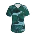 thumbnail image 3 of Women's T-Shirts Collection shark T-Shirts V-Neck Short Sleeve Casual Basic Fit Tee Tops Blouse, 3 of 6