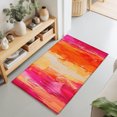 thumbnail image 3 of Pink Orange Striped Washable Small Entryway Area Rugs 2'x3', Pink Orange Splattered Paint Specks Style Washable Throw Rug Non-Slip Sturdy Edge Binding Carpet for Front Door Floor Room Entry, 3 of 9