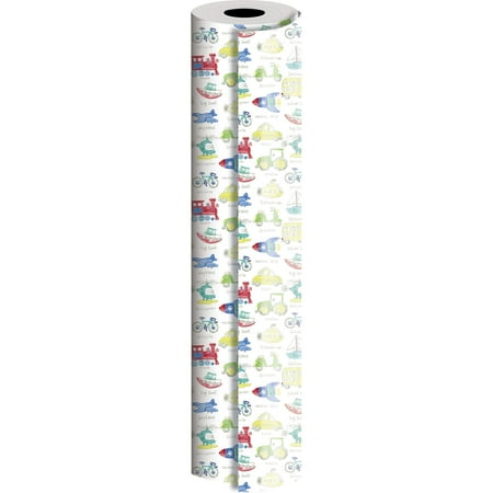Jillson & Roberts Bulk Gift Wrap, Trains, Planes… , 1/4 Ream 208' x 24"