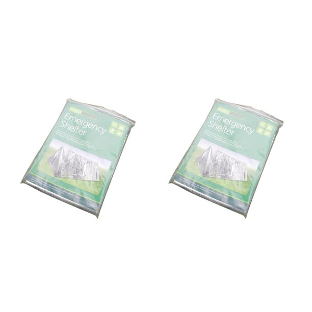 Soidarity Manta de emergencia para hipotermia para acampar, senderismo salvaje, aislamiento térmico impermeable, película de aluminio PET, manta de plata 2.4x1.5x0.9m 2piezas Soidarity CBP113469
