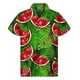 thumbnail image 3 of Camisas hawaianas con estampado completo de frutas y sandía para hombre, camisas casuales de manga corta con botones para playa, camisetas de vacaciones para hombre, 3 of 4