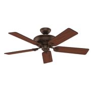 Hunter 52 inch Indoor Ceiling Fan with LED Light - Brown Ceiling Fan with Pull Chain, For Bedroom or Living Room, Standard Mount, No Remote, 5 Blades - Italian Countryside 53200, P.A. Cocoa