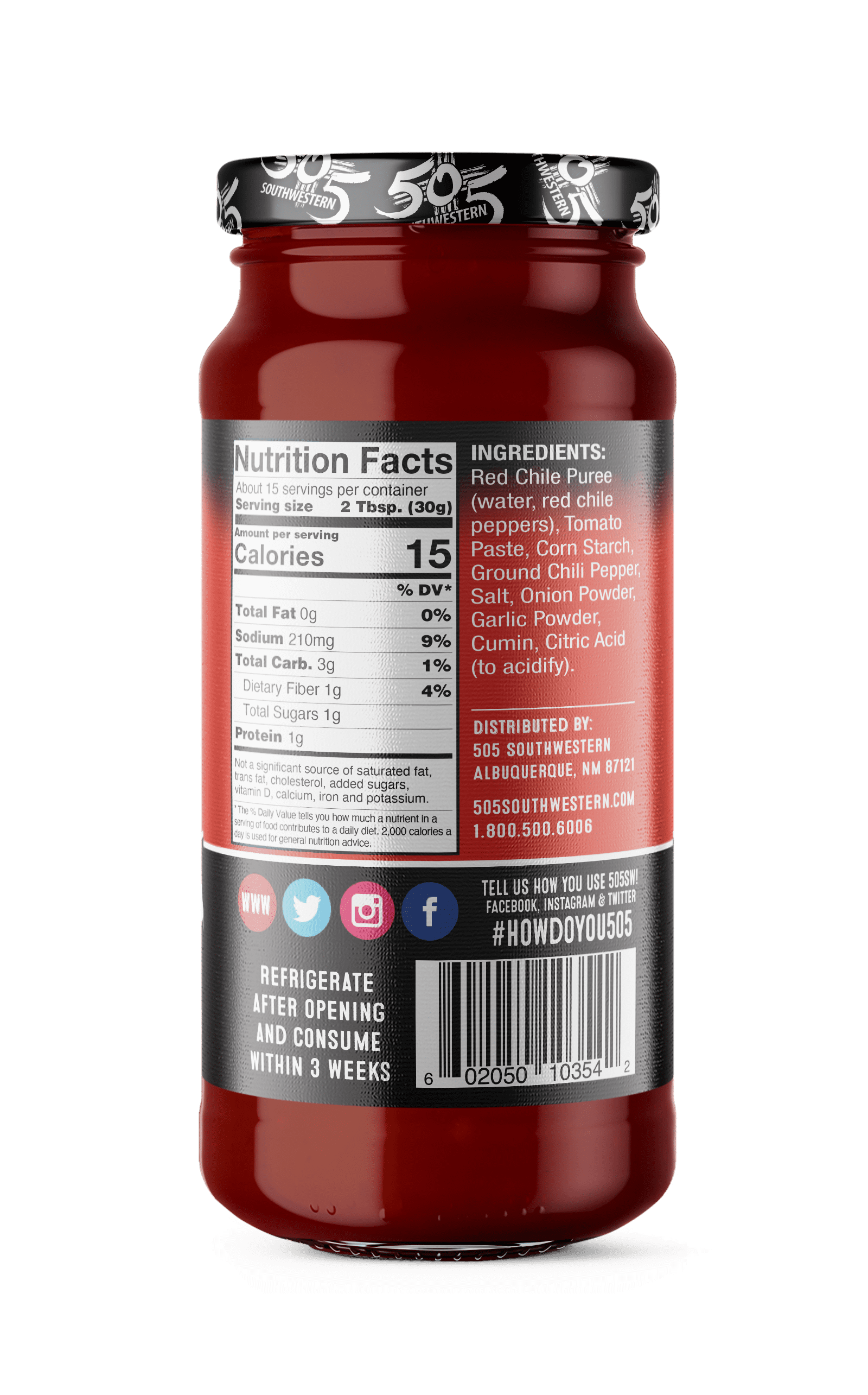 505 Southwestern Medium Red Chile Enchilada Sauce, 16 oz Jar – Red Enchilada Sauce for Tex-Mex Meals