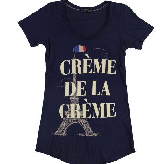 TRULY MADLY DEEPLY Womens Crème De La Crème Graphic T-Shirt, Blue, X-Small