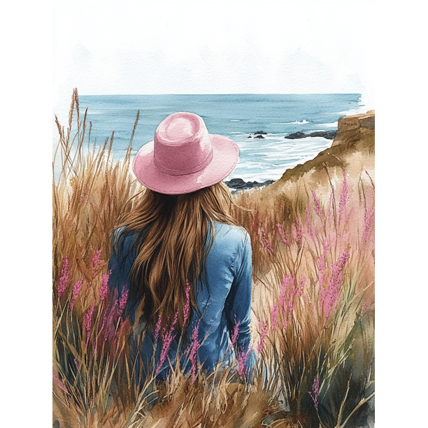 Qisvanset Framed Canvas Wall Art 12x16 Inch Pink Preppy Coastal Psalm Dorm Room Poster Art