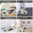 thumbnail image 4 of Salouo Tropical Summer Palm Pattern Outdoor Indoor Sturdy Doormats 16’’×24’’, Anti Fatigue Soft Flannel Thick Door Mat,Non-Slip Rectangle Rug Cushion, 4 of 7