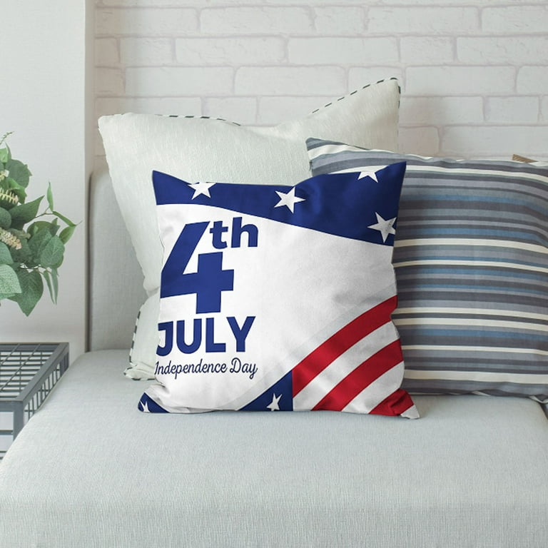 Hxroolrp 4Th Of July Decor Pillow Covers 17.7x17.7 Inch United