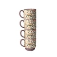 thumbnail image 2 of Better Homes & Gardens Edith Vine Floral 14 oz Stoneware Stacking Mugs with Metal Storage Rack, 5-Piece Set, 2 of 7