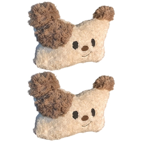 2 Pcs Car Headrest Pillow,Plush Car Neck Pillow for Seats,Ergonomic Cervical Spine Support,for Comfortable Driving,Cute Cartoon Dog Car Decor Soft Cozy Travel Companion
