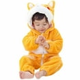 thumbnail image 7 of Penkiiy Autumn Winter Infant Toddler Baby Unisex Child Pajama Plush Onesie One-piece Sloth Costume Cotton One-piece Romper 6-12 Months Yellow on Clearance, 7 of 7