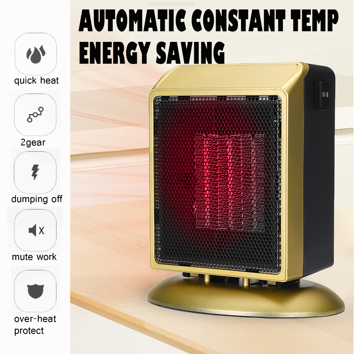 Personal Space Heater, Portable Electric Warmer Desktop Air Fan Heater