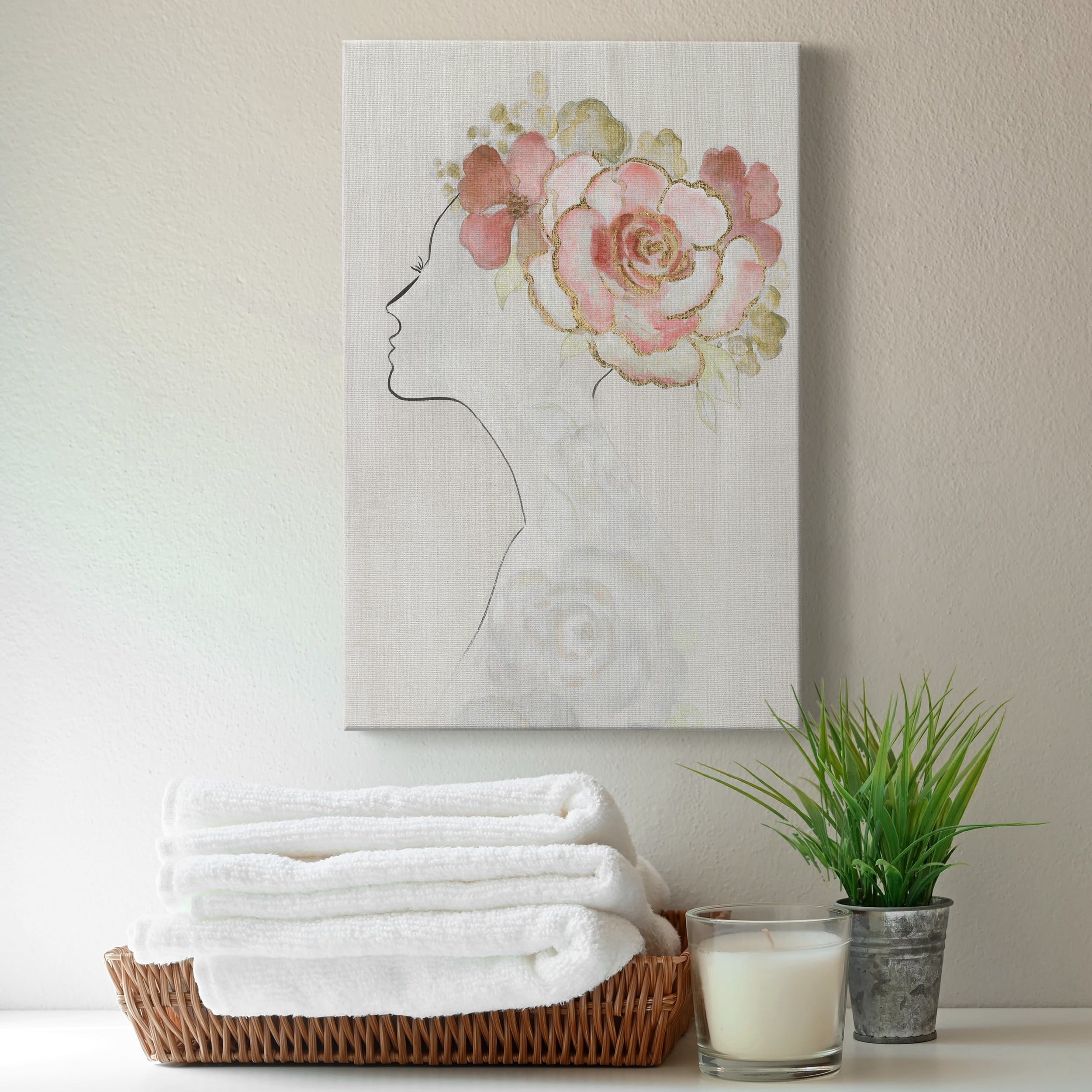 Fashion Floral Silhouette II Premium Gallery Wrapped Canvas - Ready to Hang - 18 x 27