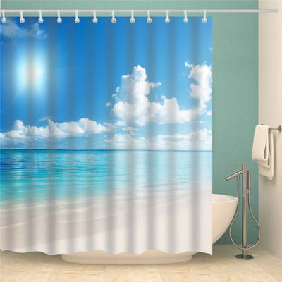 Beach Scenery Shower Curtain Digital, Shower Curtain Sets Bed Bath And Beyond