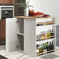 thumbnail image 4 of Gymax Kitchen Island w/Storage Rubber Wood Countertop 2-Door Cabinet Drawer Sideboard, 4 of 10
