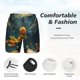 thumbnail image 3 of Balery Whimsical Starry Night Scene Bañador para hombre, shorts de playa de secado rápido con entrepierna y forro de compresión-Small, 3 of 6