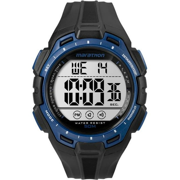 Timex TW5K94700 Digital Full Marathon Chronograph Mens Watch, Black &  Blue - Walmart.com