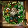 thumbnail image 4 of 2D Flat, 1pc Leprechaun with Beer Sun Catcher 8X8 Inch Circular Acrylic Sign, Stained Glass-Style Window Hanging Decor with 3D Visual Effect., 4 of 8