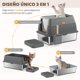 thumbnail image 5 of Caja de Arena para Gatos,Arenero para Gato Inoxidable con Tapa,Arenero Grande para Gato con Cuchara y Filtro, 5 of 9
