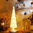 thumbnail image 5 of LED Illuminated Glass Christmas Tree with Warm White Lights - Battery Powered Holiday Decoration for Mantel, Tabletop Centerpiece, Christmas Home Decor and Festive Gift, 5 of 6