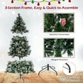 thumbnail image 4 of Costway 7 FT Pre-Lit Artificial Christmas Tree Hinged with Pine Needles 400 LED Lights, 4 of 7