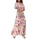 thumbnail image 4 of Vestido de Verano de Manga Corta para Mujeres, Moda Sexy Impresa Delgada con Cuello en V para Fiesta, Playa Y Ocasional, 4 of 8