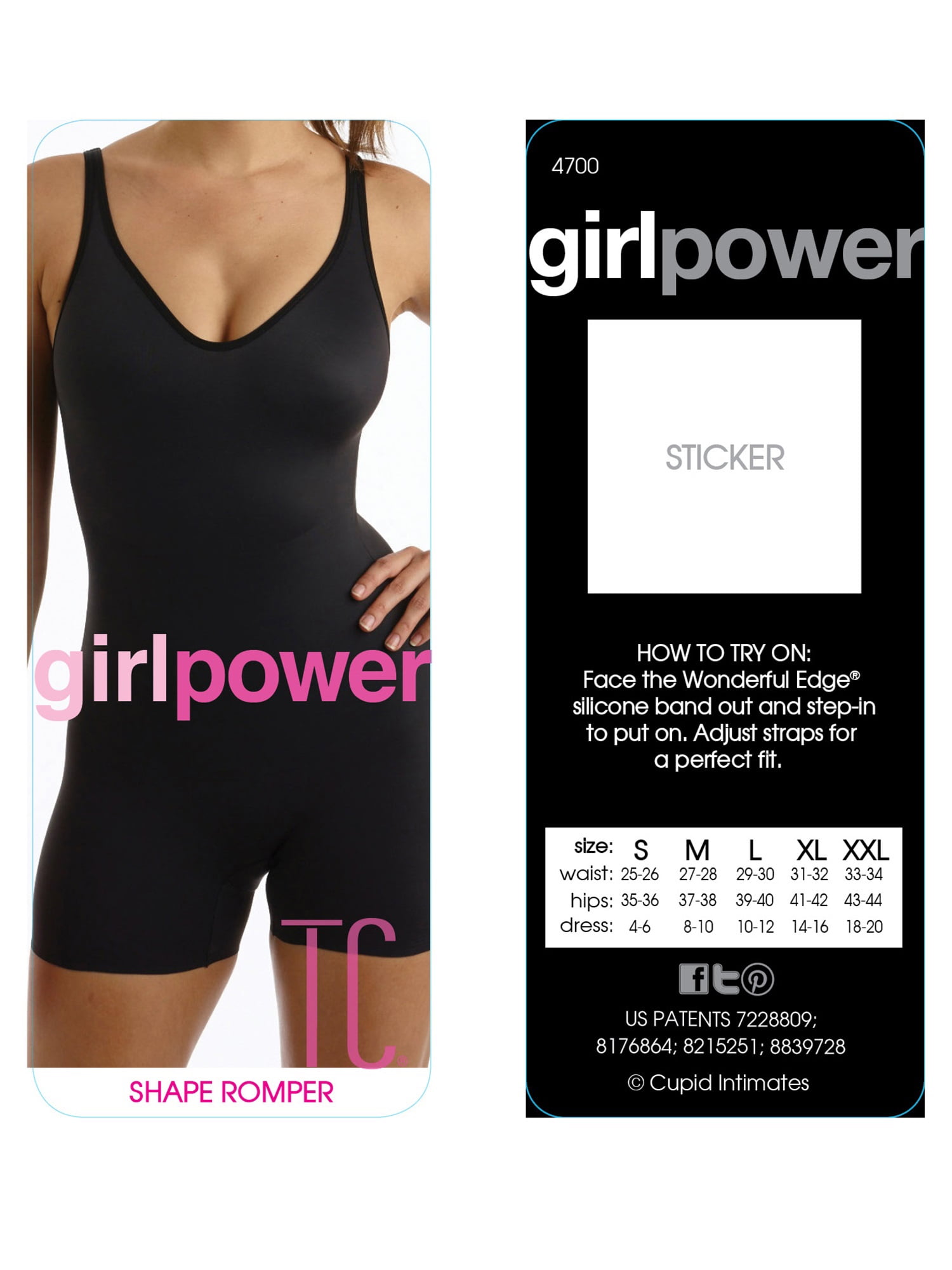 Girl Power Women's Moderate Control Shaping Bodysuit Shapewear by TC  Intimates 