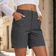 thumbnail image 5 of UKHCCC Outdoor Cargo Shorts for Women Multi-Pocket High Waist Button Fly Travel Golf Casual S-2XL, 5 of 7