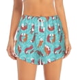 thumbnail image 2 of Gukieu Sea Otters Family In Blue Water Print Women's Sports Shorts with Drawstring Elastic Waistband for Running, Yoga, Fitness-XX-Large, 2 of 7