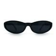 thumbnail image 4 of Womens Oval Subtle Cat Eye Thin Plastic Retro Vintage Vibe Sunglasses All Black, 4 of 8