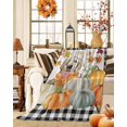 thumbnail image 2 of Fall Flannel Blanket for Bed,Travel and Camping, Pumpkin Leaves Maple Leaves Flowers Dog Plaid Super Soft Cozy Blanket for All Seasons 40"x60", 2 of 6