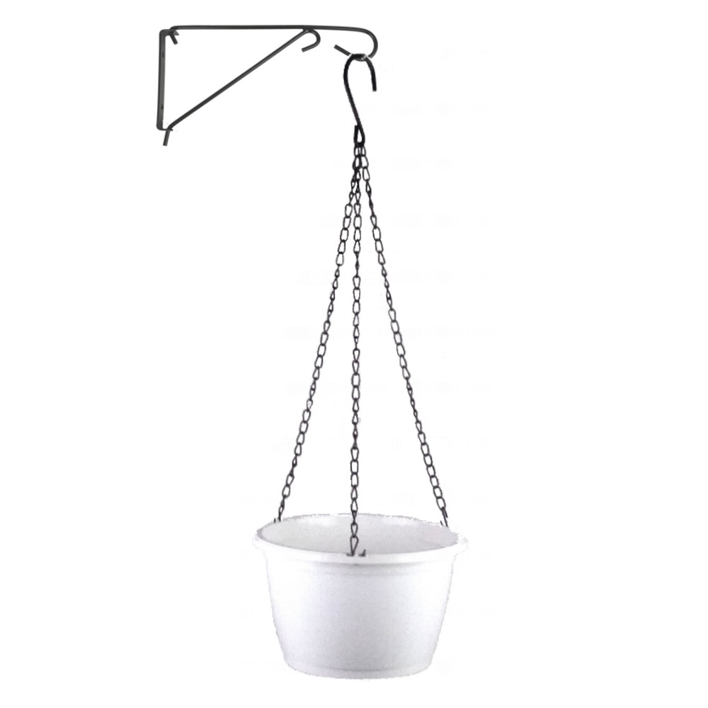 10 Inch Plastic Hanging Basket With Steel Bracket