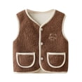 thumbnail image 3 of Hotiary 0-3T Baby Girls Boys Fall Winter Fleece Vest Fuzzy Fall Winter Warm Waistcoat Sleeveless Jacket With Pockets, 3 of 8