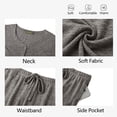 thumbnail image 6 of Weekease Two Piece Pajama Sets for Women V Neck Button up Tops Drawstring Pants Casual Lounge Set with Pockets, 6 of 8