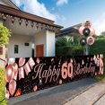 thumbnail image 5 of 60th Birthday Decorations for Women, Rose Gold 60th Birthday Decoration Kit with Happy Birthday Banner, Confetti Balloons, Number 60 Balloon Triangle Flag Banner, 5 of 8