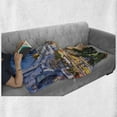 thumbnail image 6 of United States Soft Flannel Fleece Blanket, Atlanta Georgia Urban Busy Town with Skyscrapers City Landscape, Cozy Plush for Indoor and Outdoor Use, 70" x 90", Pale Blue Yellow Coral, by Ambesonne, 6 of 6
