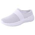 thumbnail image 3 of Havenx Orthopedic Slippers for Women Mesh Lightweight Breathable Walking Comfort Backless Shoes Slip on Walking Anti-Skid Closed Toe Casual Sports Shoes,White 36(US-6), 3 of 6