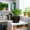 thumbnail image 2 of Ceramic Pot for Plants 5.5 Inch - Ceramic Plant Pot Indoor with Drainage Hole and Saucer, Round  Planter for Indoor Plants Outdoor, Housewarming Gifts, Garden Office Decor, Black, 2 of 14