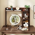 thumbnail image 4 of Costway Desk Bookshelf Desktop Storage Shelf for Monitors up to 27" with Anti-tip Kits Walnut, 4 of 10